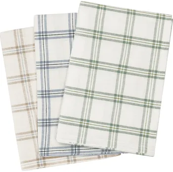 Utěrka LIVARNO® Kuchyňské utěrky, 3 kusy / Látkové ubrousky, 4 kusy (Károvaná/zelená/modrá/béžová)