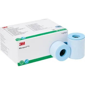 Náplast Náplast silikonová 3M Micropore S, 5 cm x 5 m, 6 ks