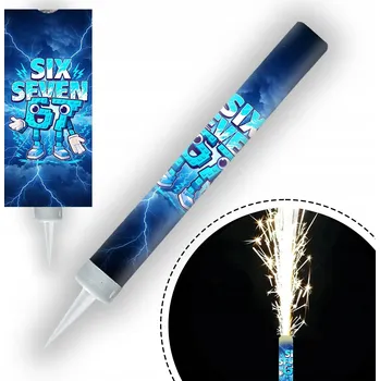 Dortová svíčka DORTOVÁ FONTÁNA SIX SEVEN BRAIN ROT 67. NAROZENINY RACA SVÍČKA 12 cm