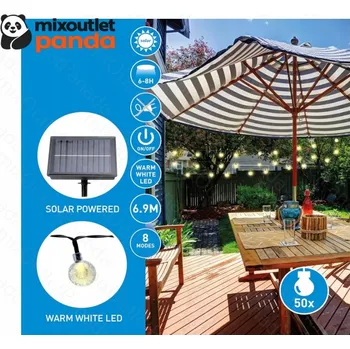 Venkovní osvětlení Solární girlanda GRUNDIG 6,9 m, 50 LED světýlek, teplá bílá