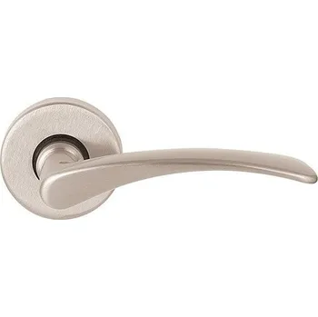 Dveřní kování Twin Rozetová klika LEKO MORON / Matný nikl Rozeta na obyčejný klíč /BB/