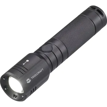 Svítilna TOOLCRAFT TO-7838451 SMD LED kapesní svítilna, nastavitelná, na baterii, 300 lm, 12 h, 121 g