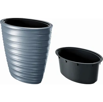 Květináč Oválný květináč Prosperplast Freze s vložkou DPFEE600-443U - světle šedá barva