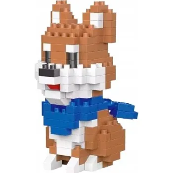 ostatní stavebnice Stavebnice Welsh Corgi Pembroke Pes s pláštěnkou - Sladký pejsek ze stavebních kostek - Dárek