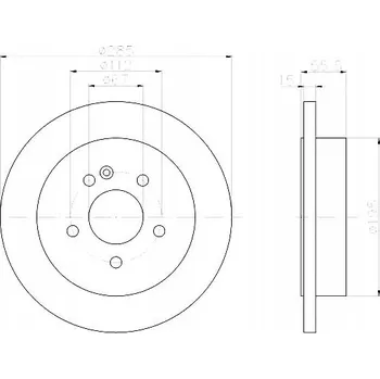 Brzdový kotouč HELLA 8DD 355 105-851 Brzdový kotouč