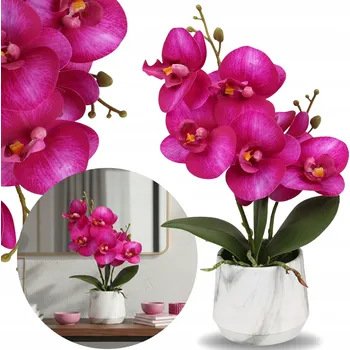 umělá květina Umělá orchidej Růžová orchidej V KVĚTINÁČI JAKO ŽIVÁ dekorativní květina PREMIUM