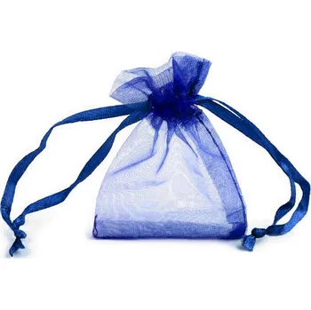 Dárkový pytlík 4,5x7 cm organza modrá královská 10 ks