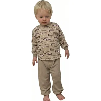 Chlapecké pyžamo ESITO | Dětské pyžamo Pejsek - hnědá / 110