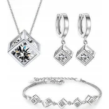 Souprava šperků Sada stříbrných šperků 925 Dámská souprava šperků dárek Krabička