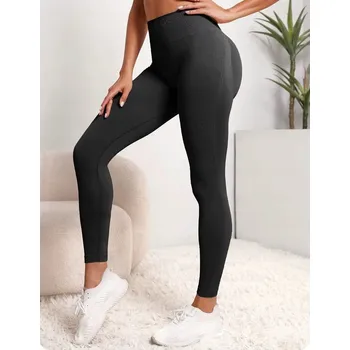 Dámské legíny Dámské legíny PUSH UP s vysokým pasem bezešvé elastické černé vel. M