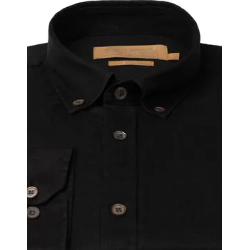 Pánská móda FERATT Lněná košile Caribbean 25 SLIM černá Velikost: S