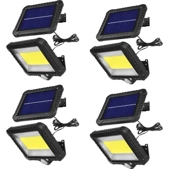 Venkovní osvětlení Solární LED světlo s pohybovým senzorem Maclean, IP44, 5 W, 400 lm, 6000 K, lithiová baterie 1300 mAh, 5,5 V DC MCE438, 4 kusy