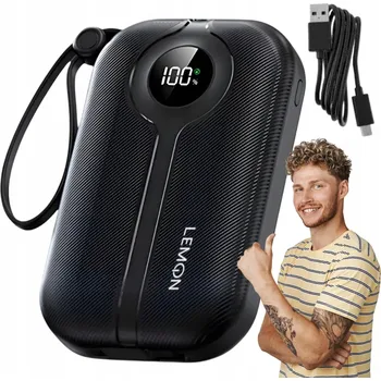 Powerbanka POWERBANKA 20000 mAh RYCHLÉ NABÍJENÍ 22,5W PD VESTAVĚNÉ KABELY LEMON