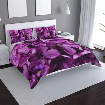 Povlečení Sablio Povlečení Fialové květy - 140x220 / 90x70