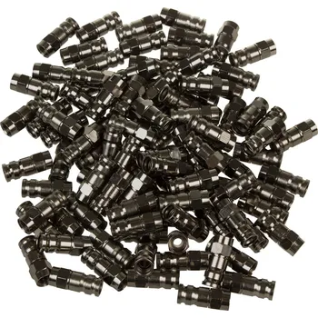 Redukce 100x Maclean, F kompresní konektor, RG-6, profesionální, nikl, černý, MCTV-916