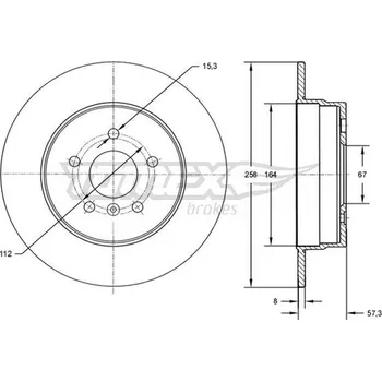 Brzdový kotouč Brzdový kotouč TOMEX Brakes TX 72-68