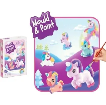 Obraz 3D GIPSOVÉ FIGURKY JEDNOROŽCE K VLASTNÍMU VYTVOŘENÍ A VYKRESLENÍ