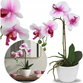 umělá květina Umělý orchidej, orchidej V KVĚTINÁČI JAKO ŽIVÝ ozdobný květ PREMIUM 30 cm