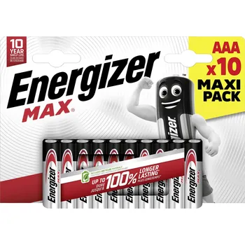 Článková baterie Energizer Max mikrotužková baterie AAA alkalicko-manganová 1.5 V 10 ks