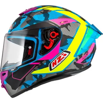 Helma na motorku Integrální přilba NZI TRENDY 3 STREAM CAMU modro-žlutá Velikost: XXL