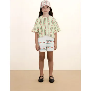 Chlapecké tričko Dětské bavlněné tričko Tinycottons ROSE PATTERN CROP TEE SS26.031 žlutá 10X, vel. 104