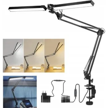 Lampička LED lampička na stůl černá nastavitelná 3 barvy světla kancelářská