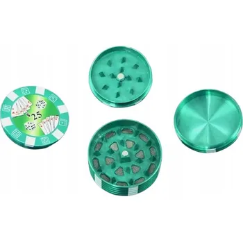 Kuchyňský mlýnek Drtička/Mlýnek na Tabák Červený Žeton Poker 5$ Grinder Crusher