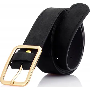 Opasek Dámský Pásek ke kalhotám GRACIO 130 cm Semišový ČERNÝ Dlouhý Stylový Kožený