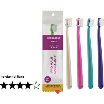 Zubní kartáček HERBADENT dětský zubní kartáček JUNIOR (eko-sáček) barva: růžovo-bílý