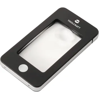 Lupa TOOLCRAFT TO-10283184 ruční lupa s LED osvětlením , zvětšení: 2 x, 4 x, Velikost objektivu: (Ø) 23 mm, černá