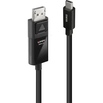Prodlužovací kabel LINDY Kabel pro displeje USB-C® DisplayPort 1.4 USB-C ® zástrčka, Konektor DisplayPort 2.00 m černá 43342