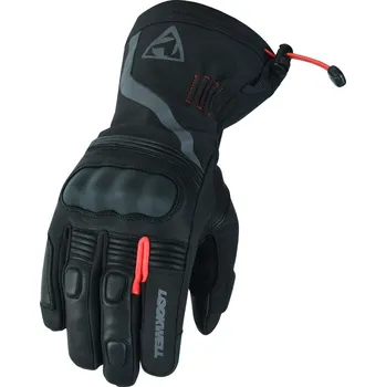 Moto rukavice Zimní kožené motocyklové rukavice Lookwell CIRRUS černo-červené Velikost: M