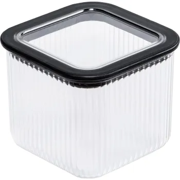 Dóza na potraviny Kuchyňská nádoba Branq na potraviny, 0,7 l, průhledná s černým těsněním, Neroli