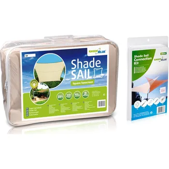 Krycí plachta Zahradní stínicí plachta GreenBlue UV, polyester, 4 m čtvereční, krémová, hydrofobní povrch, GB504 + GB508