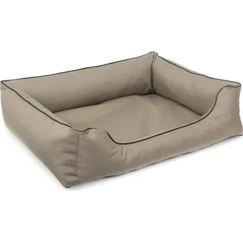 Pelíšek pro psa Ortopedický rozkládací pelíšek pro psy Valencia v béžové barvě s černým lemováním 100 x 75 cm