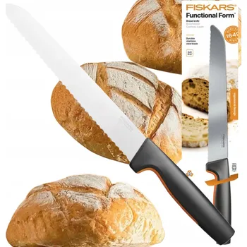 Kuchyňský nůž Fiskars FF nůž na chleba 21 cm – zoubkovaný nůž na chléb, pečivo, housky, koláče a piškoty