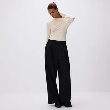 Dámské kalhoty Reserved - Kalhoty s&nbsp;příměsí vlny - černý - 720JC-99X - 720JC-99X-L