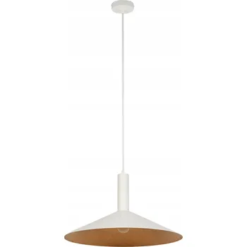 Lustr na lanku CAPRI 1xE27/15W/230V pr. 50 cm bílá/měděná