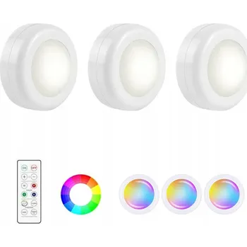 Lampička NOČNÍ LAMPA BEZDRÁTOVÉ LED NA BATERIE POD SKŘÍŇKU SCHODIŠŤOVÉ 3KS + DÁLKOVÝ OVLADAČ