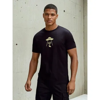 Pánské tričko Sinsay - Bavlněné oversize tričko s potiskem - černá - 248HL-99X - 248HL-99X-XS