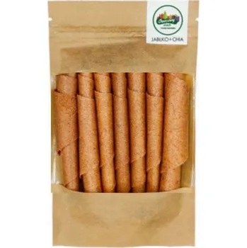 Ecosnacks Jablečné Rolky s Chia Semínky - Přírodní Svačinka pro Děti 50g