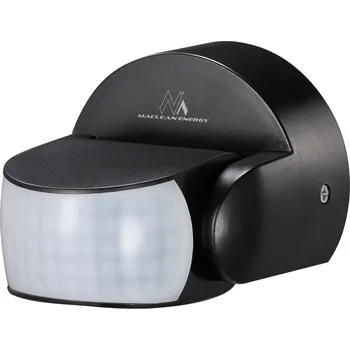 Pohybové čidlo Maclean PIR detektor pohybu, infračervený, IP65, černý, dosah 12m, max. zátěž 600/1200W, MCE468 B