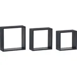 Autronic Polička nástěnná, sada 3 ks, MDF, barva šedá matná, baleno v ochranné fólii - P-008 GREY2