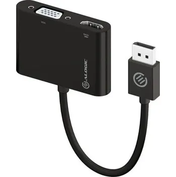 Video kabel Alogic adaptér 2-in-1 DisplayPort to HDMI VGA M/2F černá (DP-VGHD4K-ADP)