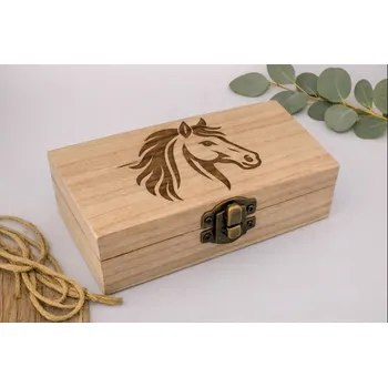 Stylová dřevěná krabička - koník Velikost: 12,5x7x5cm