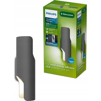 Venkovní osvětlení Venkovní nástěnné svítidlo Philips šedé s integrovaným LED zdrojem 4,3 W