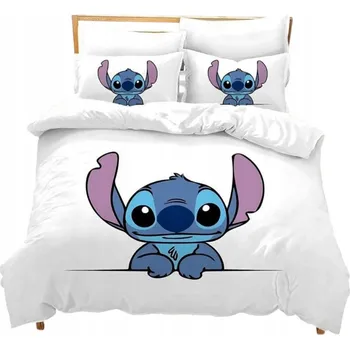 Povlečení 3dílná sada měkkého povlečení Lilo & Stitch se zipem 90x190 cm