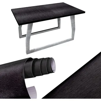 KIK Fólie metalická kartáčovaná v roli černá 1,52x30m