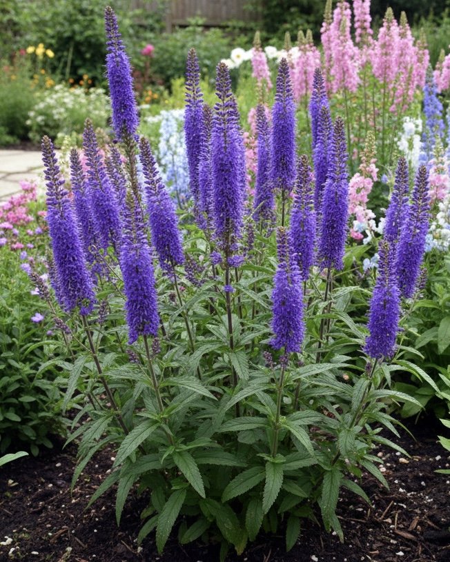 Rozrazil 'Veronica Longifolia Blauriesin' v květináči