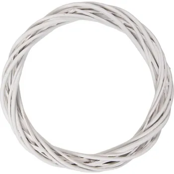 Věnec Bílý ratanový věnec Riet V M – 30x4 cm